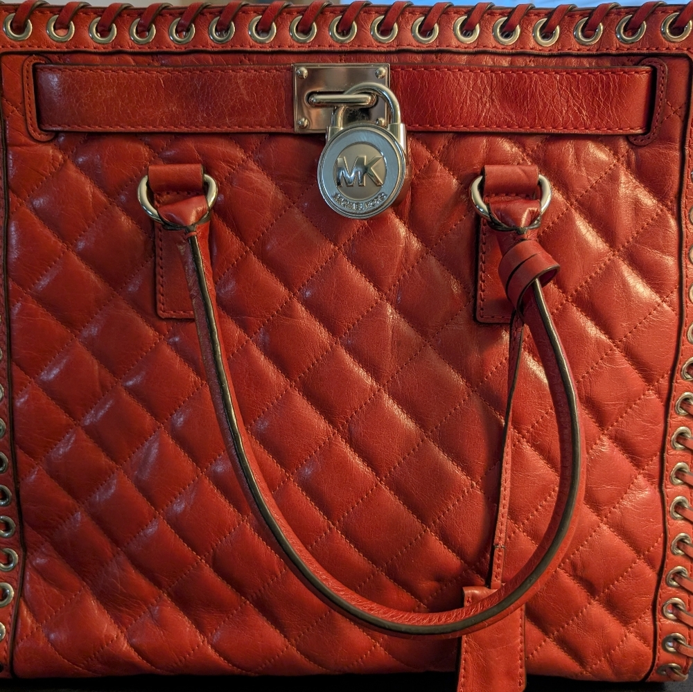 Michael Kors Hamilton Hippie Grommet Quilted Tote